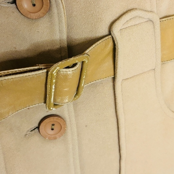 MACKAGE Tan Brown Wool Blend Luxury Trench Coat SZ Medium - Picture 9 of 13